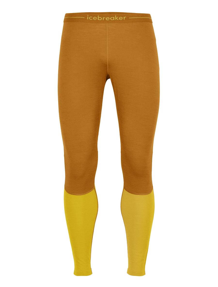 Clove / Silent Gold Men's Icebreaker 200 ZoneKnit™ Merino Leggings Base Layers | USA 1340WNBY